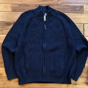 Vtg LL Bean shaker knit full zip drivers cardigan sweater jacket